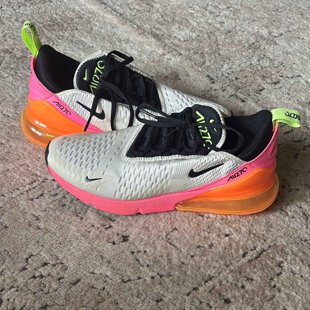 Nike Air Max 270 White and Pink Sneakers